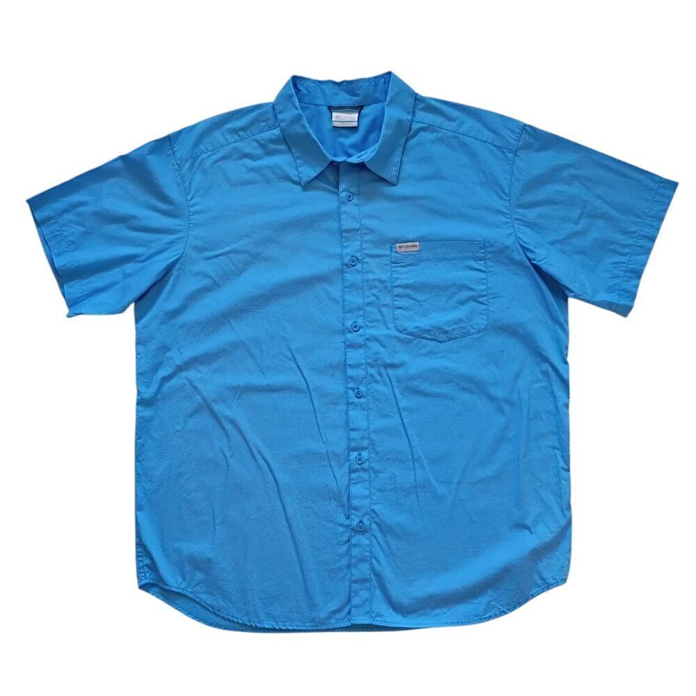 Columbia Sportswear Charlie View EXS Men’s Short Sleeve Blue Shirt Cotton XL
